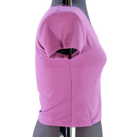 Wild Fable Pink Cinch Front Thermal Baby T-Shirt Sz L - Picture 2 of 7